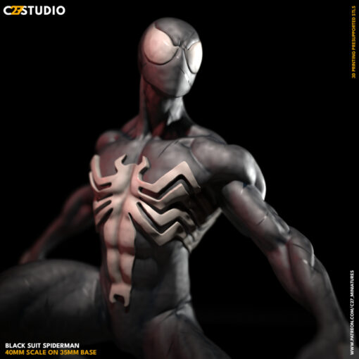 resize black suit spiderman beauty render